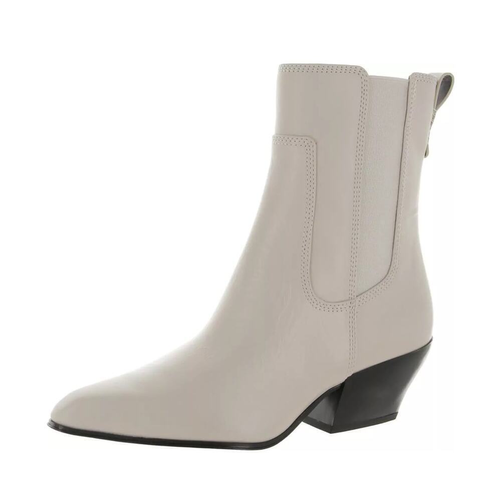 Franco Sarto Women's Anina Western Ankle Booties Chalk, Size : 8